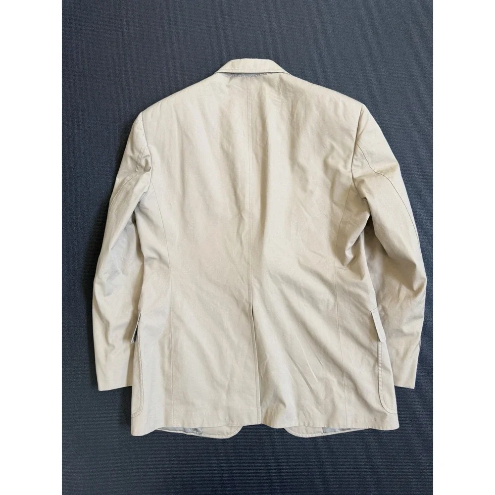 Vintage Rare Polo Ralph Lauren Blazer Cotton Beige Made In USA Men's